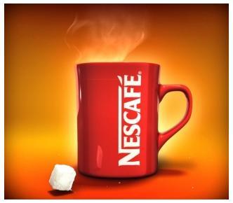 Elementem systemu identyfikacji wizualnej marki Nescafe jest kubek, który więszość konsumentów od razu kojarzy z marką.